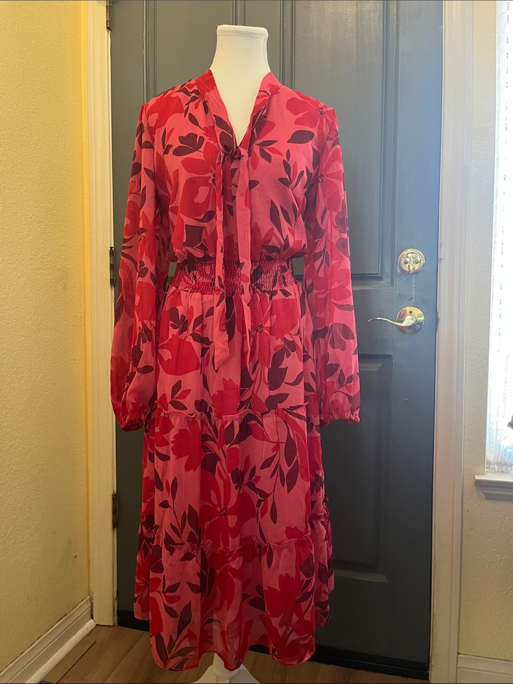 Liz Claiborne Vibrant Pink floral dress